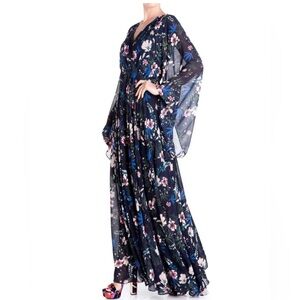Meghan LA Navy Maxi Dress with Pink & Blue Floral Print